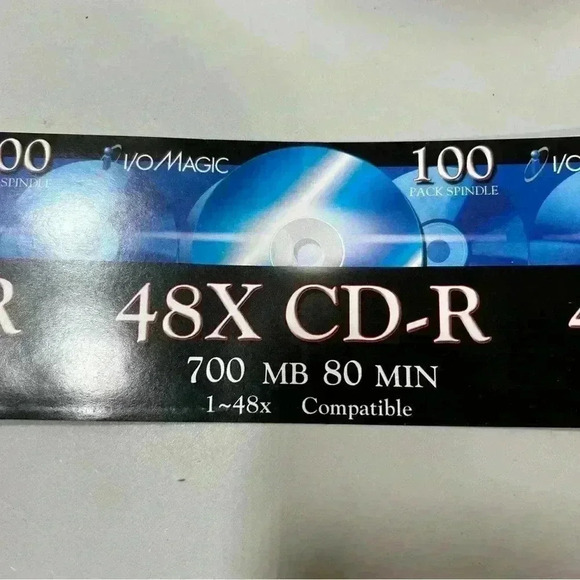 New I/O Magic 48X CD-R 100 pack Spindle 700 MB 80 Minutes 1~ 48x Compatible - Picture 4 of 6